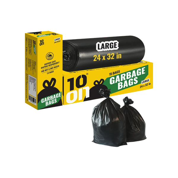10on Garbage Bag (Large, Black)