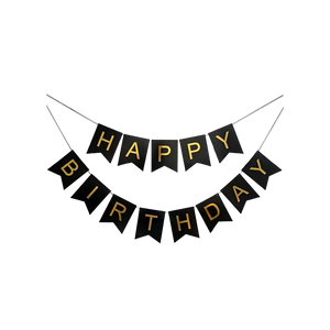 Happy Birthday Banner (Black) by Picfest
