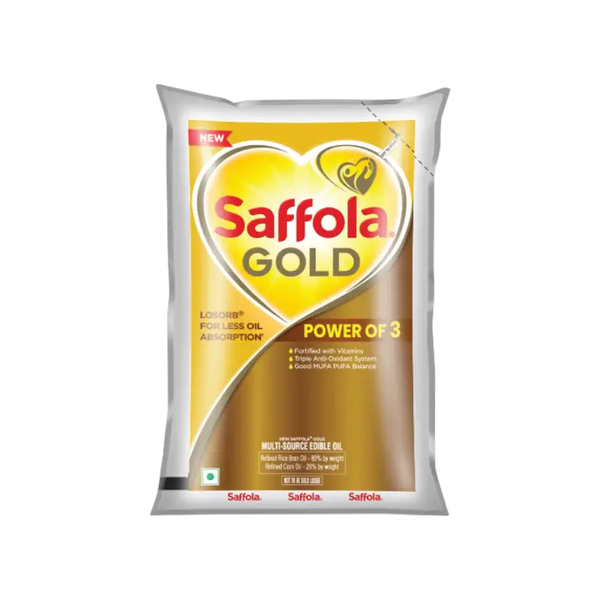 Saffola Gold Corn & Rice Bran Refined Blended Cooking Oil (1 ltr)