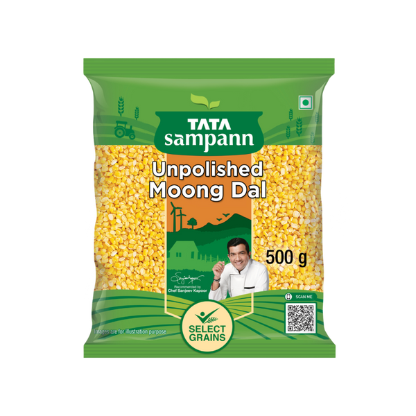 Tata Sampann Unpolished Yellow Moong Dal (Dhuli) Split