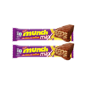 Nestle Munch Max Choco Coated Crunchy Wafer Chocolate - Pack of 2